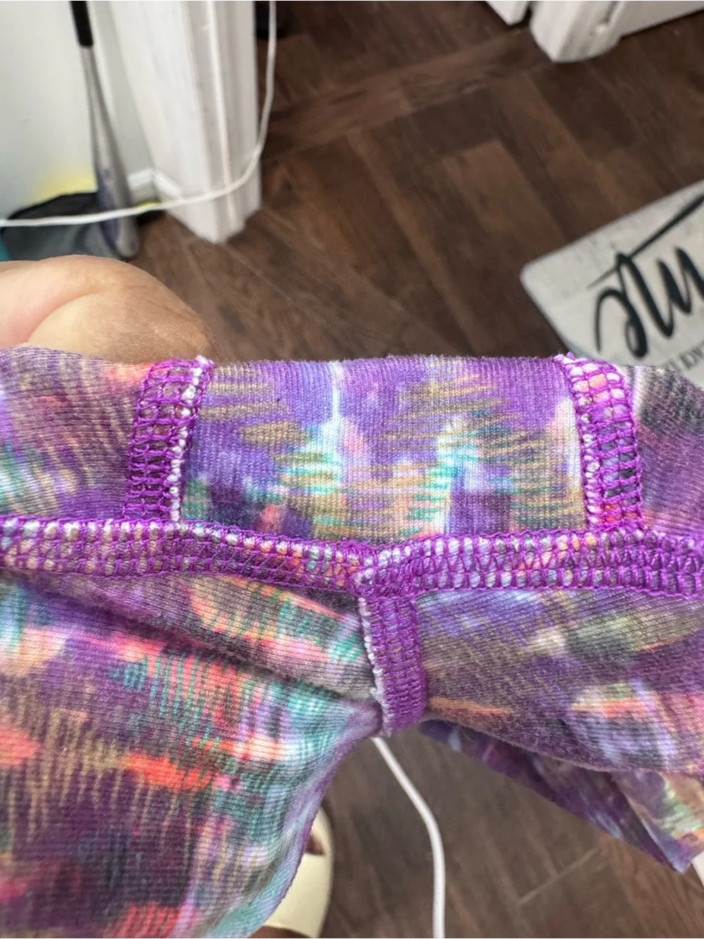 ALO Yoga Purple Multicolor Patterned Leggings